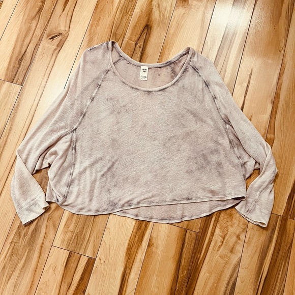 We The Free Tops - Free People We The Free Tee Sz S Oversized Cropped Light Lavender Gauzy Tie Dye